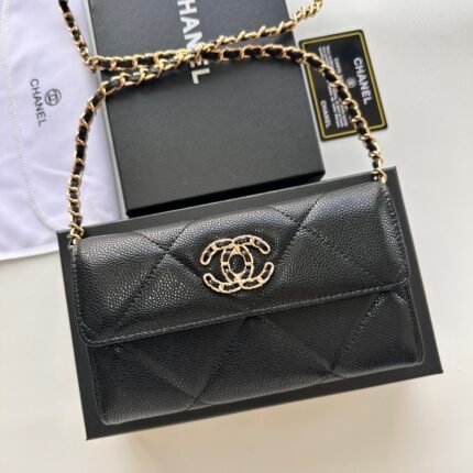 Chanel Chain Shoulder Crossbody Small Bag - Black Fish Seed Print Bag