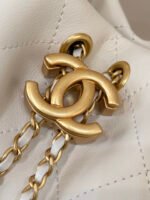 Chanel Maxi Hobo Bag Calfskin & Gold-Tone Metal - Light Beige - Image 10