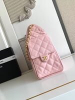 CHANEL 25 Small Handbag Grained Calfskin & Gold-Tone Metal Pink -Bag - Image 9