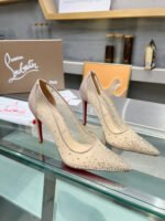 [TOP] Christian Louboutin Follies Strass Mesh suede Light Silk - Shoes - Image 9