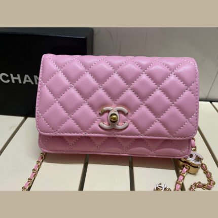 Chanel Pearl Crush Wallet On Chain-Pink - Bag