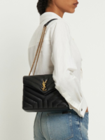 [TOP] SAINT LAURENT Loulou Small Quilted Leather Black Golden Hardware Shoulder Bag - Image 12