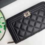 Chanel Zip Around Wallet Quilted Caviar Long-Plain Silver Wallet - Image 10