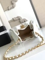CHANEL 25 Small Handbag Grained Calfskin & Gold-Tone Metal White -Bag - Image 8