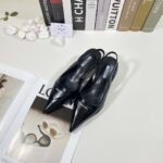 Prada Brushed leather slingback pumps black-shoes - Image 3