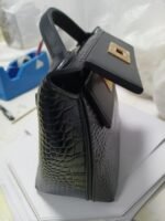 Hermes 2424 Gold Hardware Black Alligator - Bag - Image 3