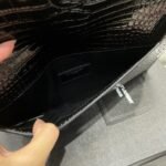 SAINT LAURENT Uptown  POUCH IN CROCODILE-EMBOSSED SHINY LEATHER BLACK-Silver hardware - Bag - Image 7