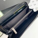 Chanel Zip Around Wallet Quilted Caviar Long-Plain Silver Wallet - Image 8