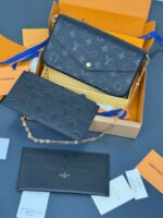 Louis Vuitton LV Félicie Pochette Navy Crossbody Bag - Image 3
