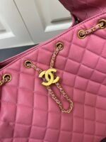 CHANEL 25 Small Handbag Grained Calfskin & Gold-Tone Metal Light Pink - Bag - Image 6