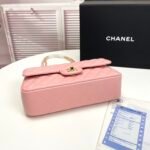 Chanel Classic Double Flap Bag Pink Caviar Golden Hardware - Bag - Image 3