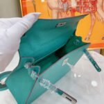 Hermes Kelly Haze Light Green Silver Hardware - Bag - Image 6