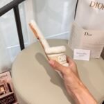Dior Dway Shearling Flip Flops Golden Shoes - Image 7