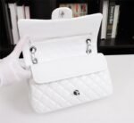 Chanel Classic Double Flap Bag White Silver Hardware - Bag - Image 6
