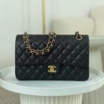 [TOP]Chanel Classic Flag Bag Classic Double Flap Black Caviar Gold Hardware - Bag - Image 4