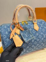 Louis Vuitton LV Speedy 30 Soft Blue Denim - Bag - Image 4