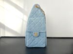 CHANEL 25 Small Handbag Washed Denim & Gold-Tone Metal denim - Bag - Image 6